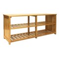 Oceanstar Oceanstar BSB1774 Bamboo Entryway Storage Bench; Natural - 10 Pair - 42 x 13 x 18.75 in. BSB1774